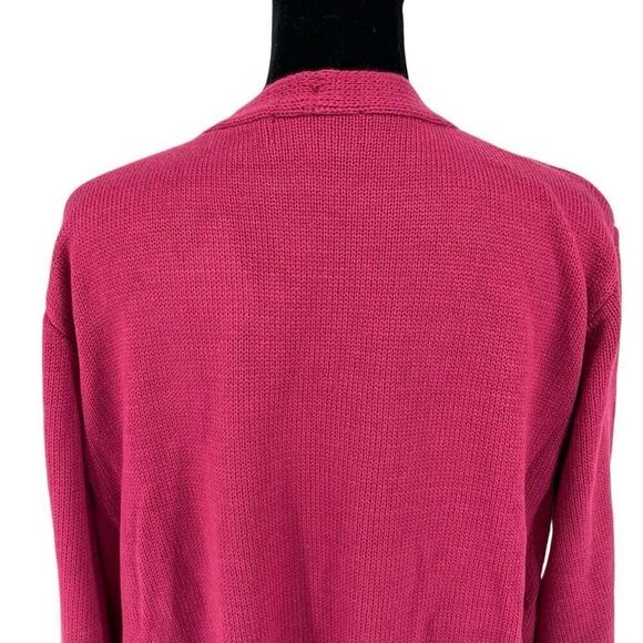 Listicle Womens Knit Open Front Long Sleeve Tunic Cardigan Magenta Medium NWT - Picture 4 of 8